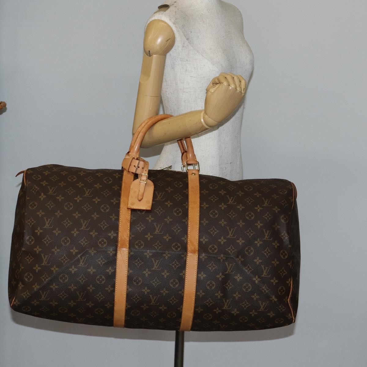Louis Vuitton Keepall Bag Monogram Canvas, BROWN, CANVAS, Travel bag