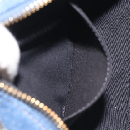 Versace Medusa Icon Front Slip Pocket Camera Bag Quilted Denim, BLUE, DENIM_JEANS, Crossbody bag