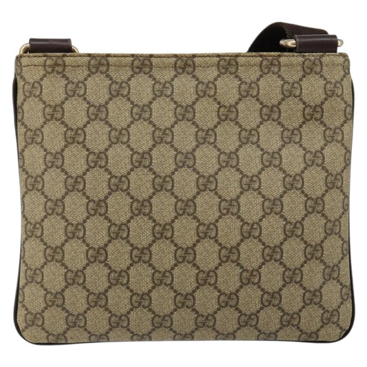 Gucci Flat Messenger Bag GG Canvas, BEIGE, CANVAS, Shoulder bag