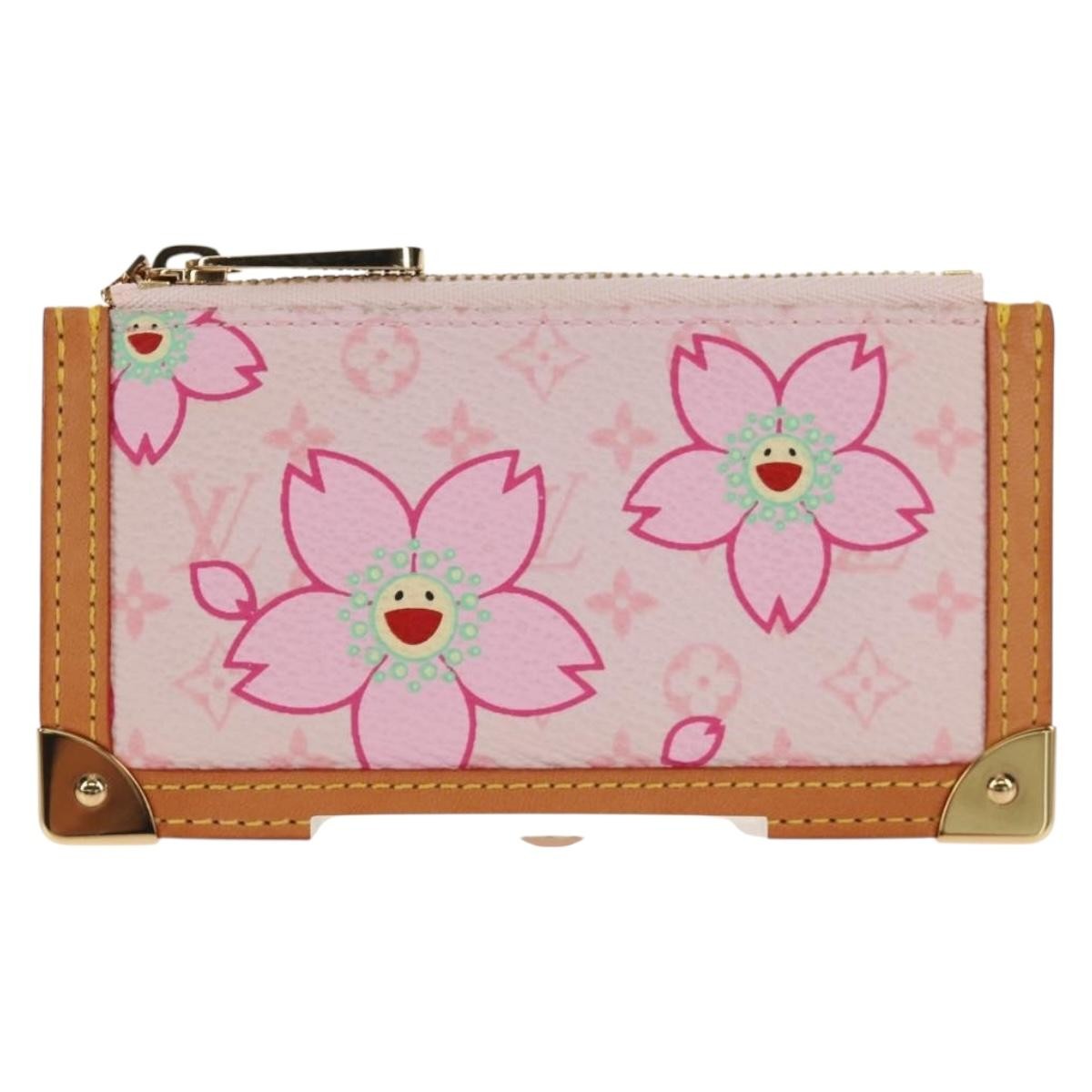 Louis Vuitton Pochette Cles Key Pouch Reverse Monogram Giant, PINK, CANVAS, Clutche & pouche