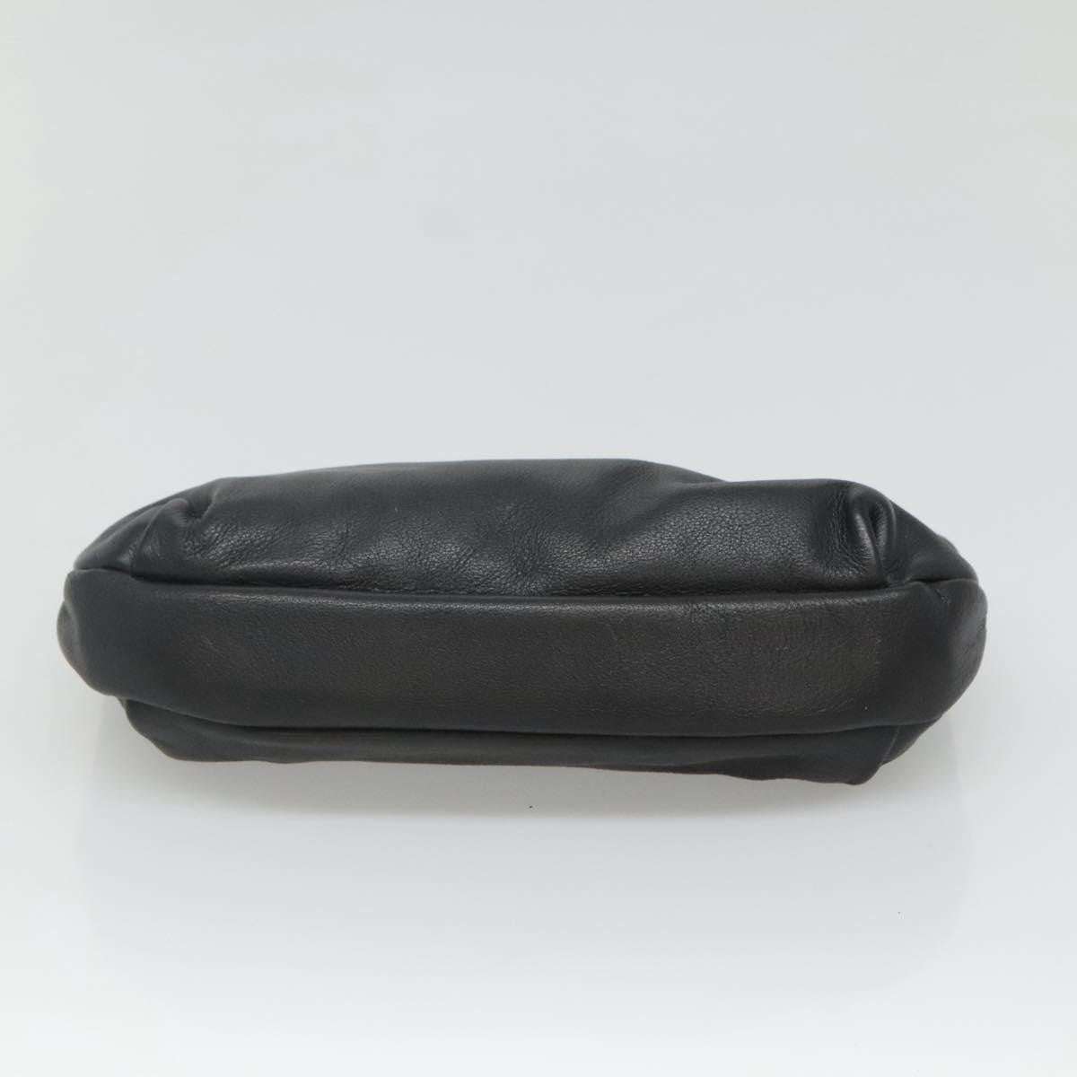 Christian Dior CD Zip Pouch Leather, BLACK, LEATHER, Clutche & pouche