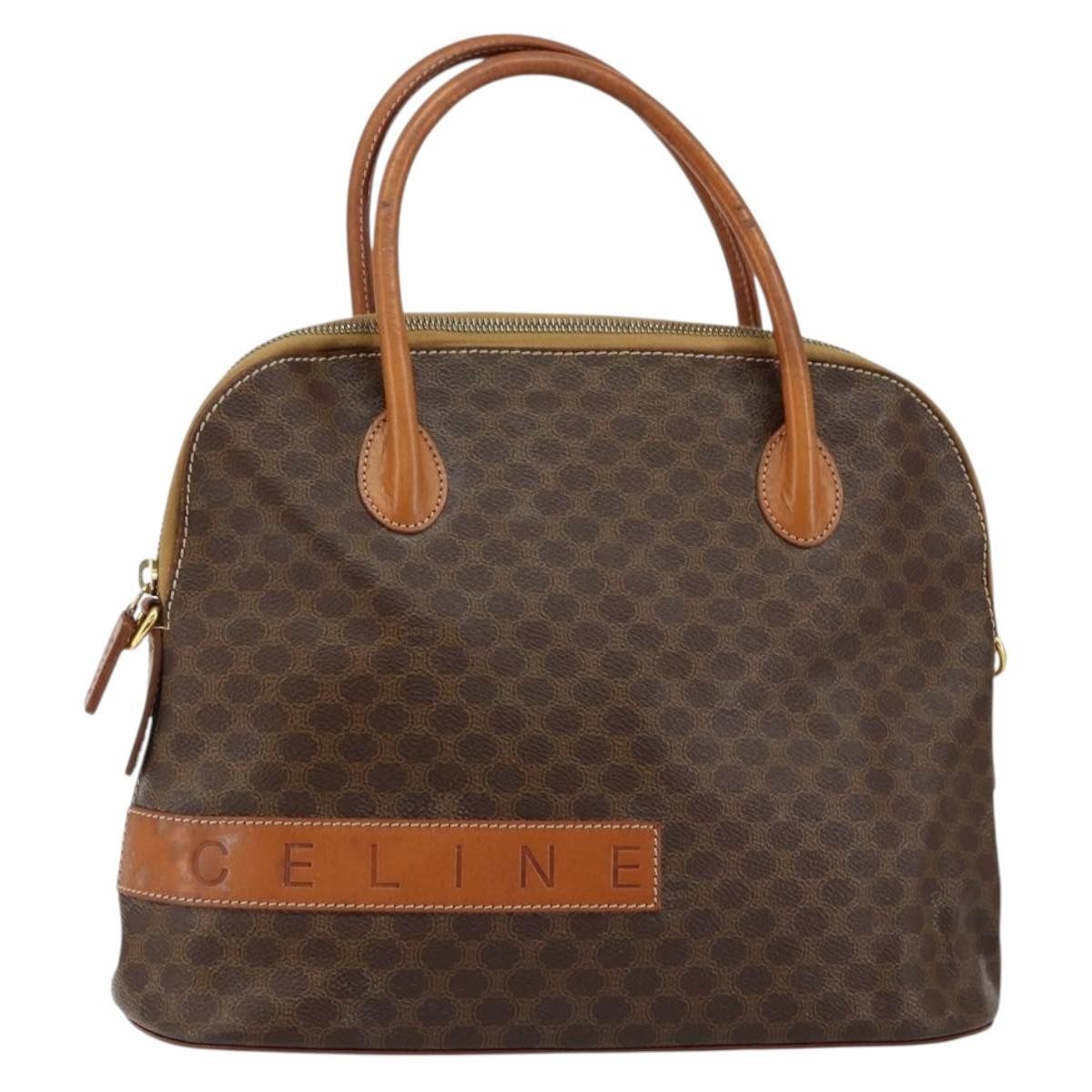 Celine Vintage Macadam Handbag Macadam, BROWN, CANVAS, Handbag