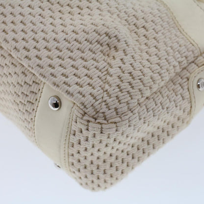 Chanel Vintage Shoulder Bag Canvas, WHITE, CANVAS, Shoulder bag