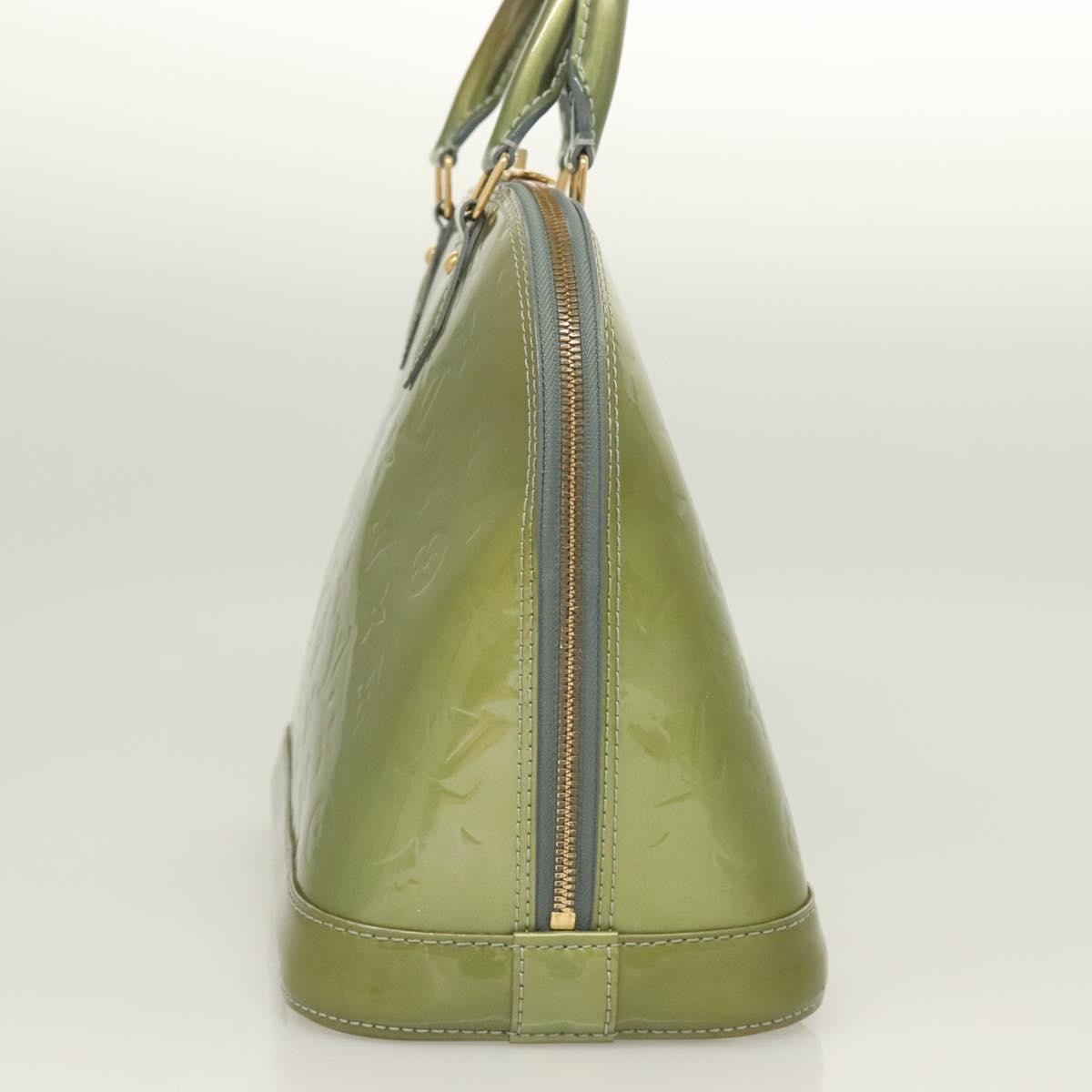 Louis Vuitton Alma Handbag Monogram Vernis, GREEN, PATENT_LEATHER, Handbag