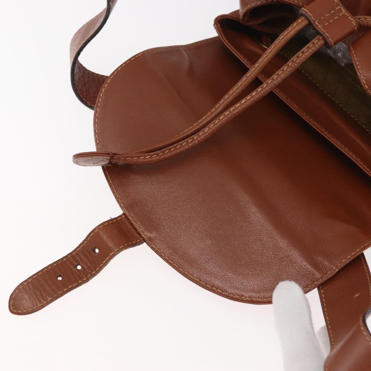 Gucci Vintage Bamboo Backpack Leather, Brown, Leather, Backpack