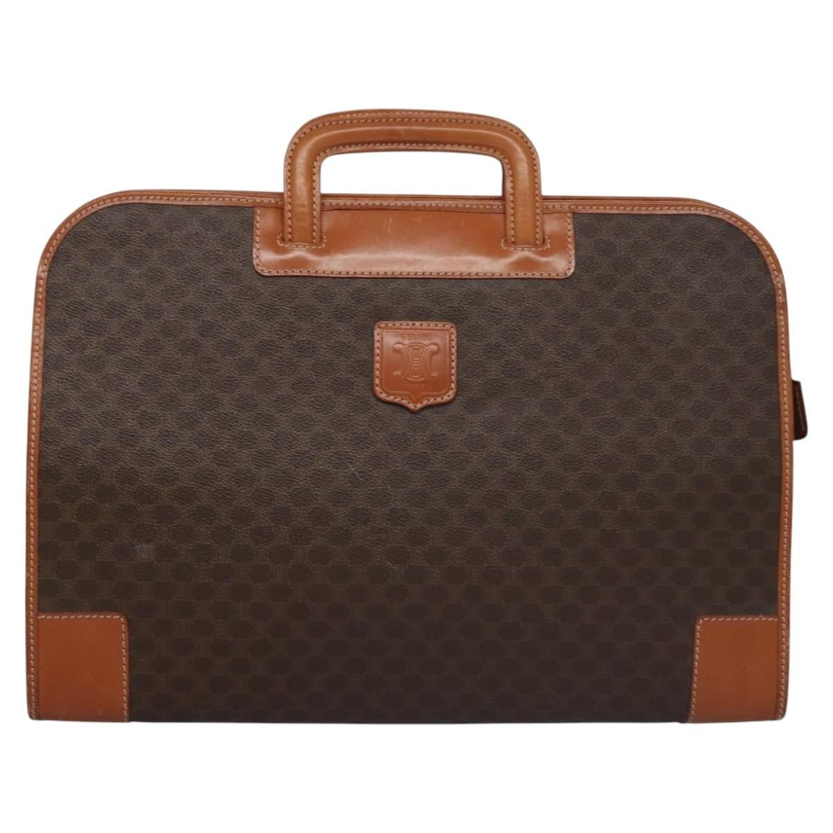 Celine Macadam Briefcase Canvas and leather, BROWN, CANVAS, Briefcase
