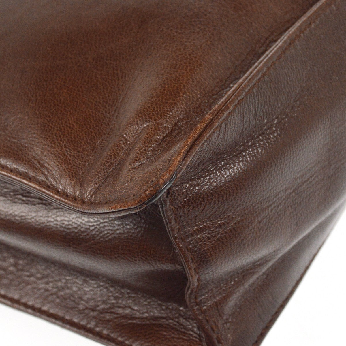 Prada Vintage Tote Leather, BROWN, LEATHER, Tote bag