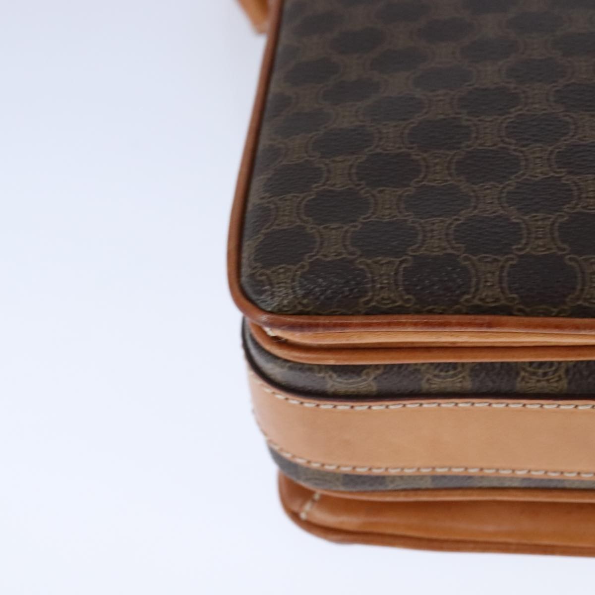 Celine Macadam Shoulder Bag PVC Leather, BROWN, CANVAS, Shoulder bag