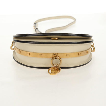 Chloe Nile Minaudière Leather, WHITE, LEATHER, Handbag