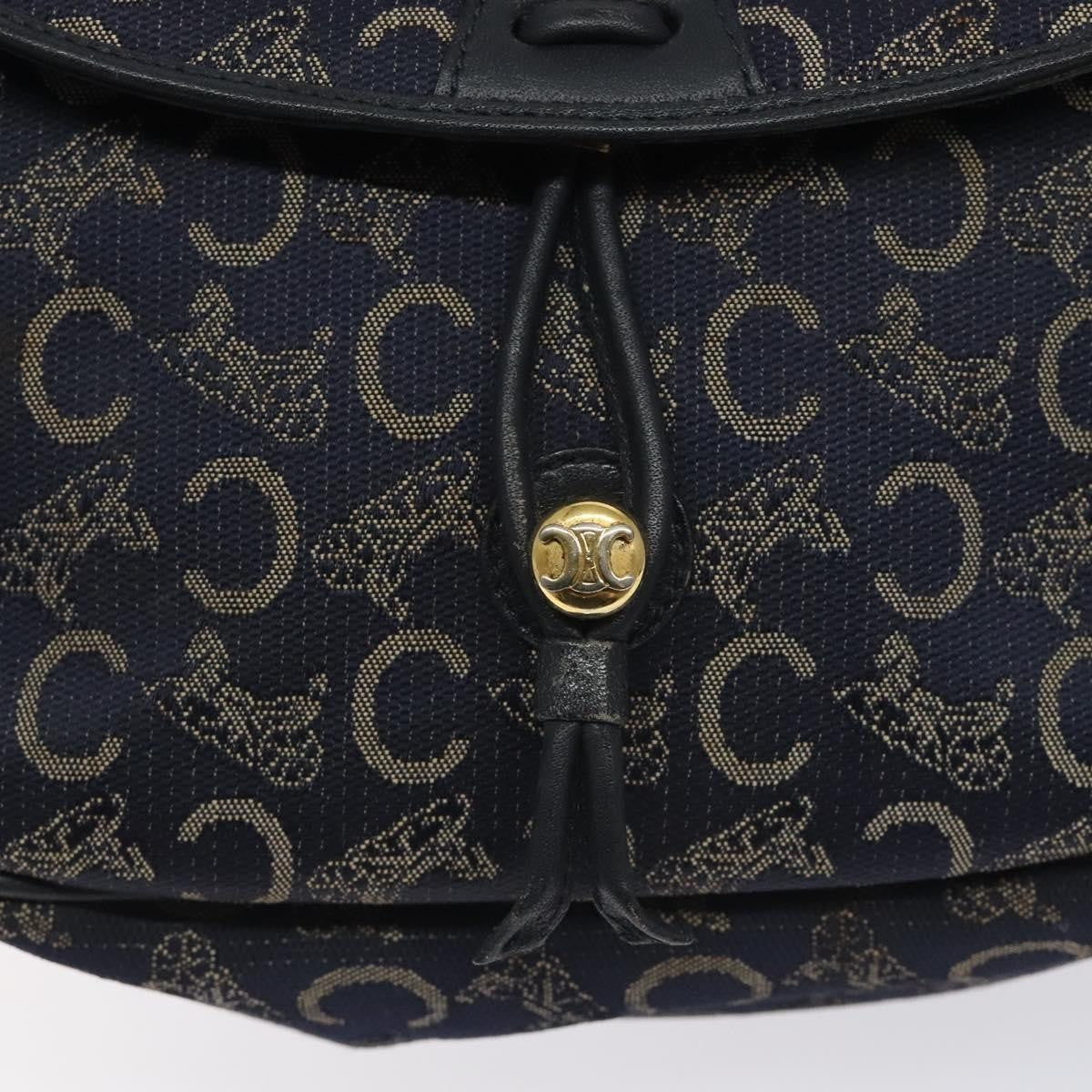 Celine C Sulky Shoulder bag Canvas and Leather, NAVY, CANVAS, Shoulder bag
