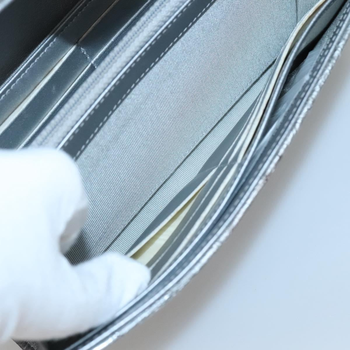 Chanel L-Flap Wallet Chevron Patent, SILVER, PATENT_LEATHER, Wallets