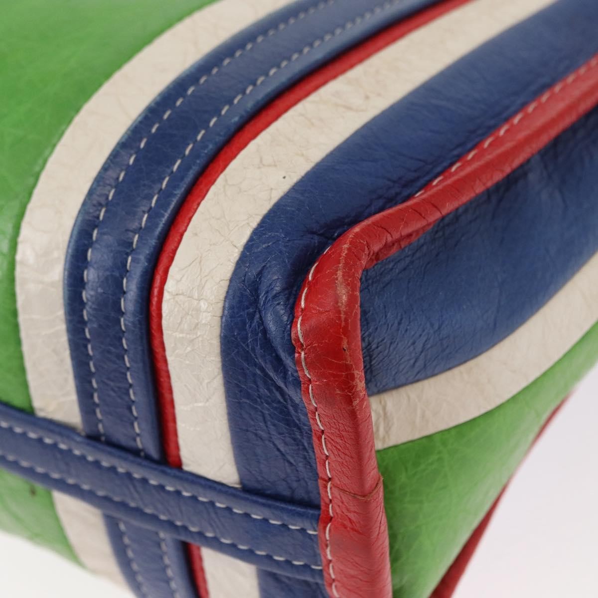 Balenciaga Bazar Convertible Tote Striped Leather, MULTICOLOUR, LEATHER, Tote bag