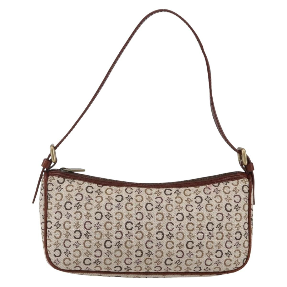 Celine C Macadam Pouch Canvas, BEIGE, CANVAS, Clutche & pouche