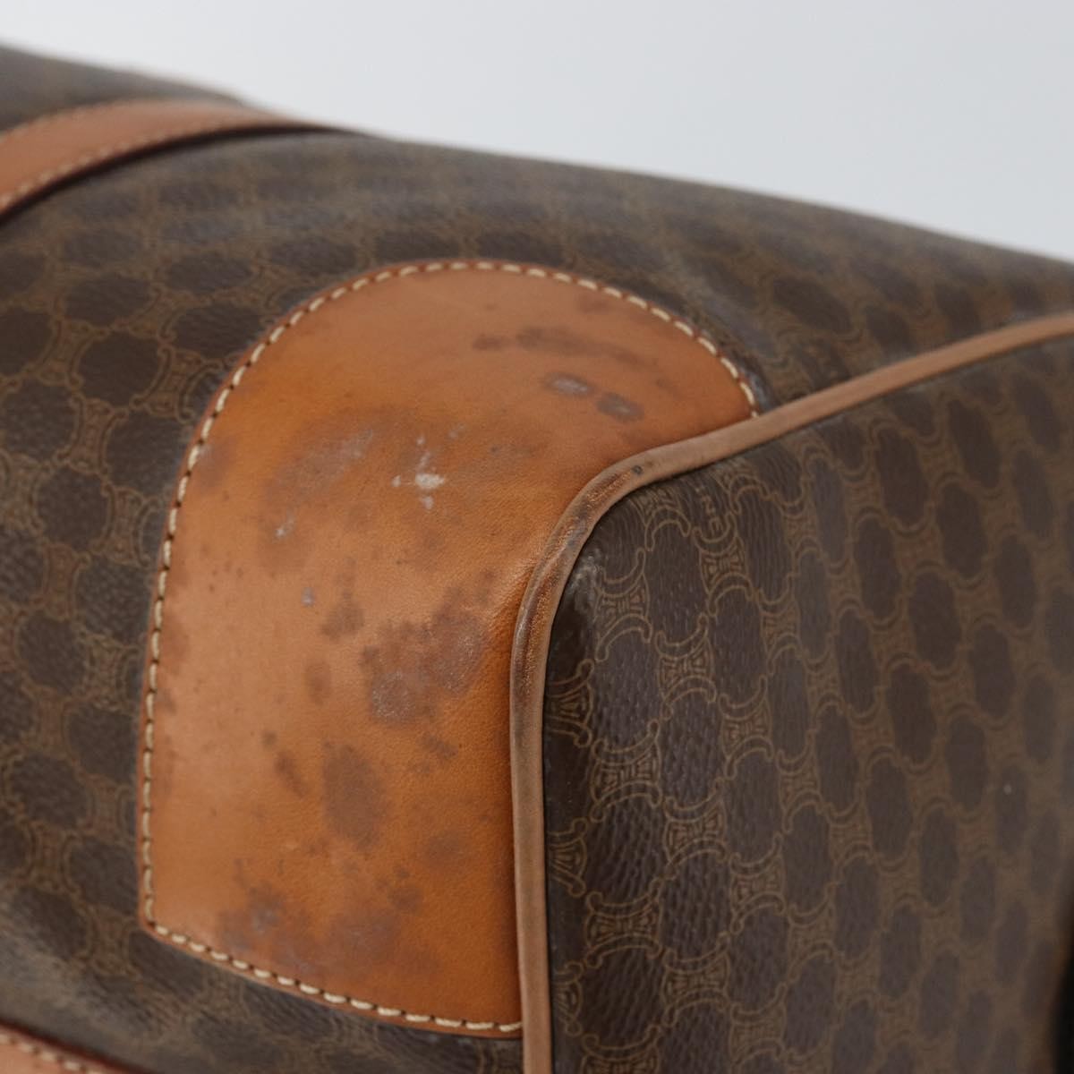 Celine Vintage Macadam Boston bag Canvas, BROWN, CANVAS, Travel bag