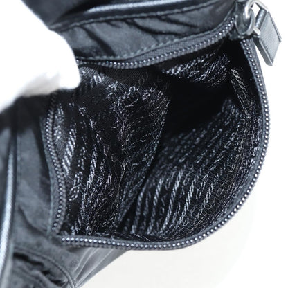 Prada Zip Messenger Quilted Tessuto, BLACK, NYLON, Shoulder bag