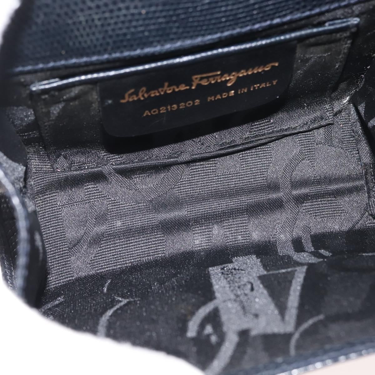 Salvatore Ferragamo Chain Flap Shoulder Bag Leather, BLACK, LEATHER, Shoulder bag