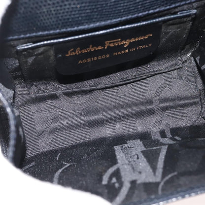 Salvatore Ferragamo Chain Flap Shoulder Bag Leather, BLACK, LEATHER, Shoulder bag