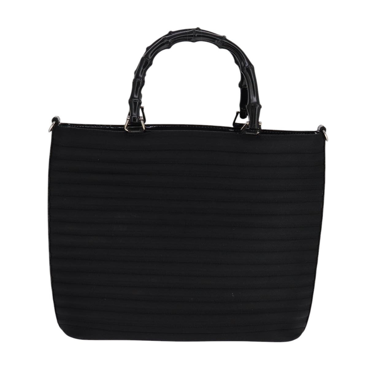 Gucci Convertible Bamboo Zip Tote Nylon, Black, Nylon, Tote Bag