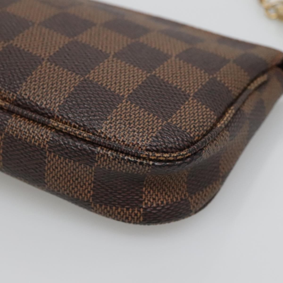 Louis Vuitton Pochette Accessoires Damier, BROWN, CANVAS, Clutche & pouche