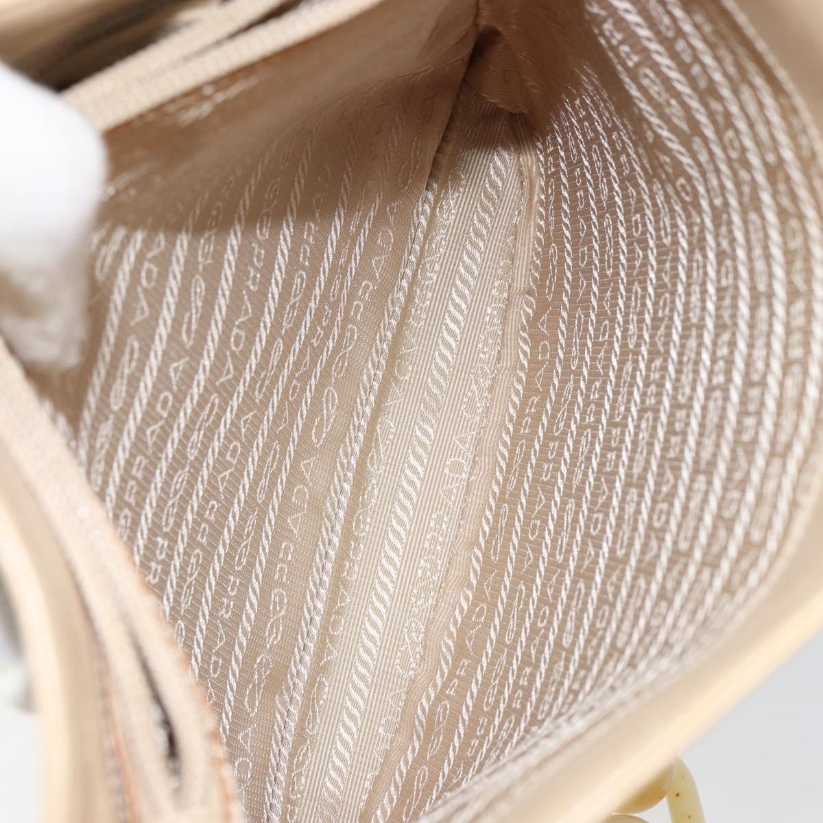 Prada Vintage Shoulder Bag Leather, BEIGE, LEATHER, Shoulder bag