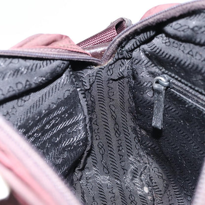 Prada Front Pocket Crossbody Bag Tessuto, BURGUNDY, NYLON, Shoulder bag