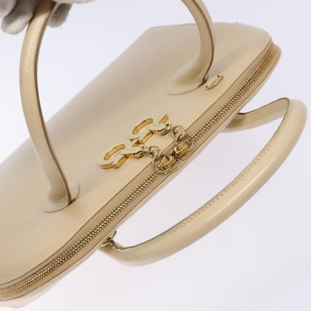 Salvatore Ferragamo Convertible Dome Gancini Leather, BEIGE, LEATHER, Handbag