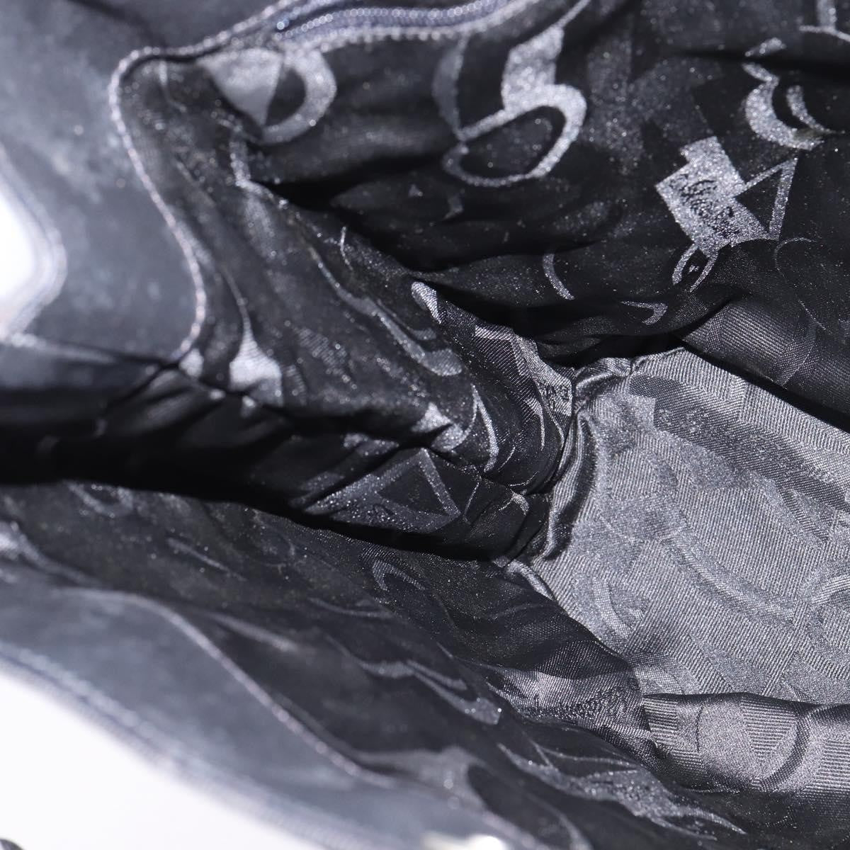 Salvatore Ferragamo Vala Shoulder Bag Canvas, BLACK, CANVAS, Shoulder bag