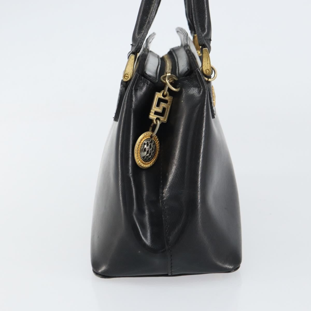 Versace Vintage Handbag Leather, BLACK, LEATHER, Handbag