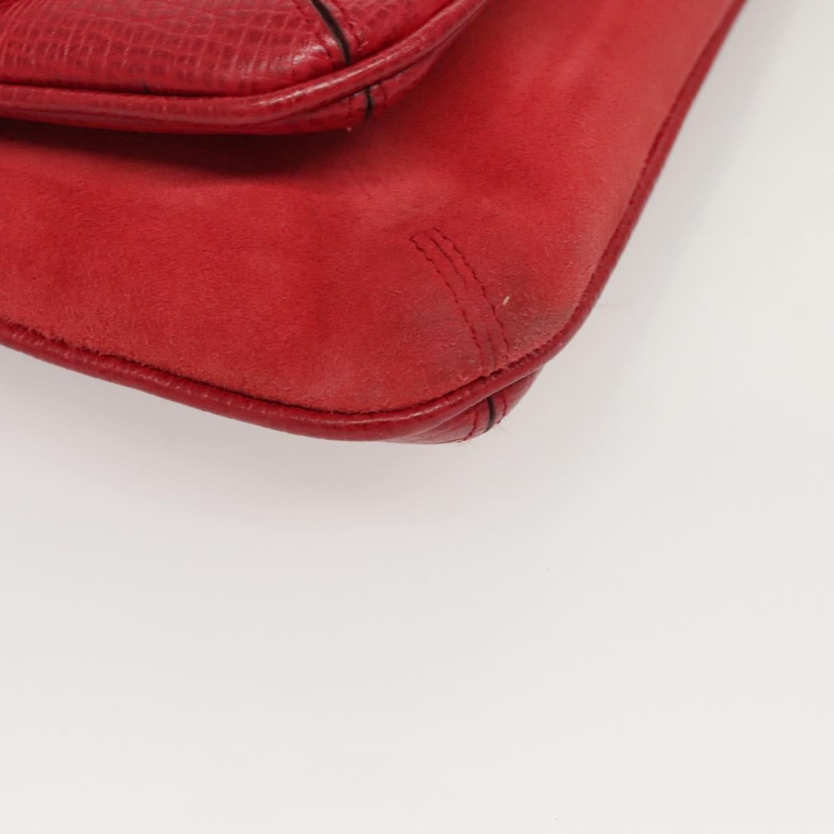 Loewe Anagram Shoulder Bag Leather, RED, SUEDE, Shoulder bag