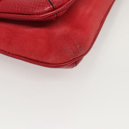 Loewe Anagram Shoulder Bag Leather, RED, SUEDE, Shoulder bag