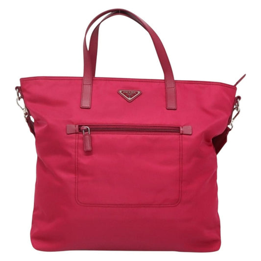 Prada Convertible Front Pocket Tote Tessuto, PINK, NYLON, Tote bag