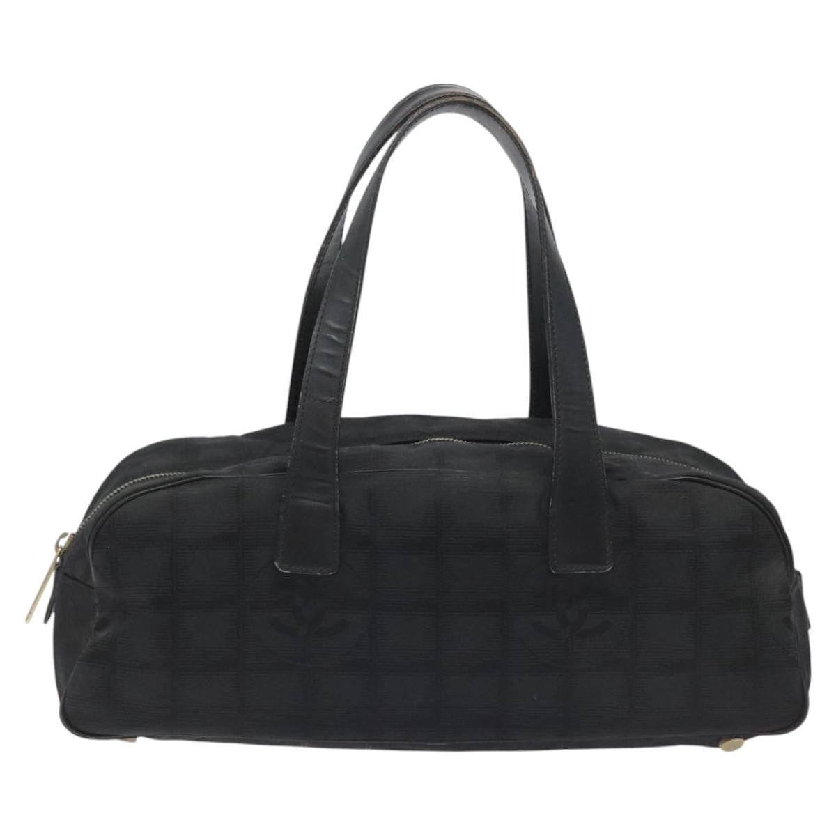 Chanel Travel Line Satchel Nylon, BLACK, NYLON, Handbag