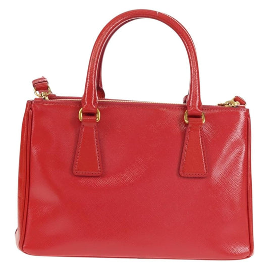Prada Galleria Double Zip Tote Vernice Saffiano Leather, RED, LEATHER, Handbag