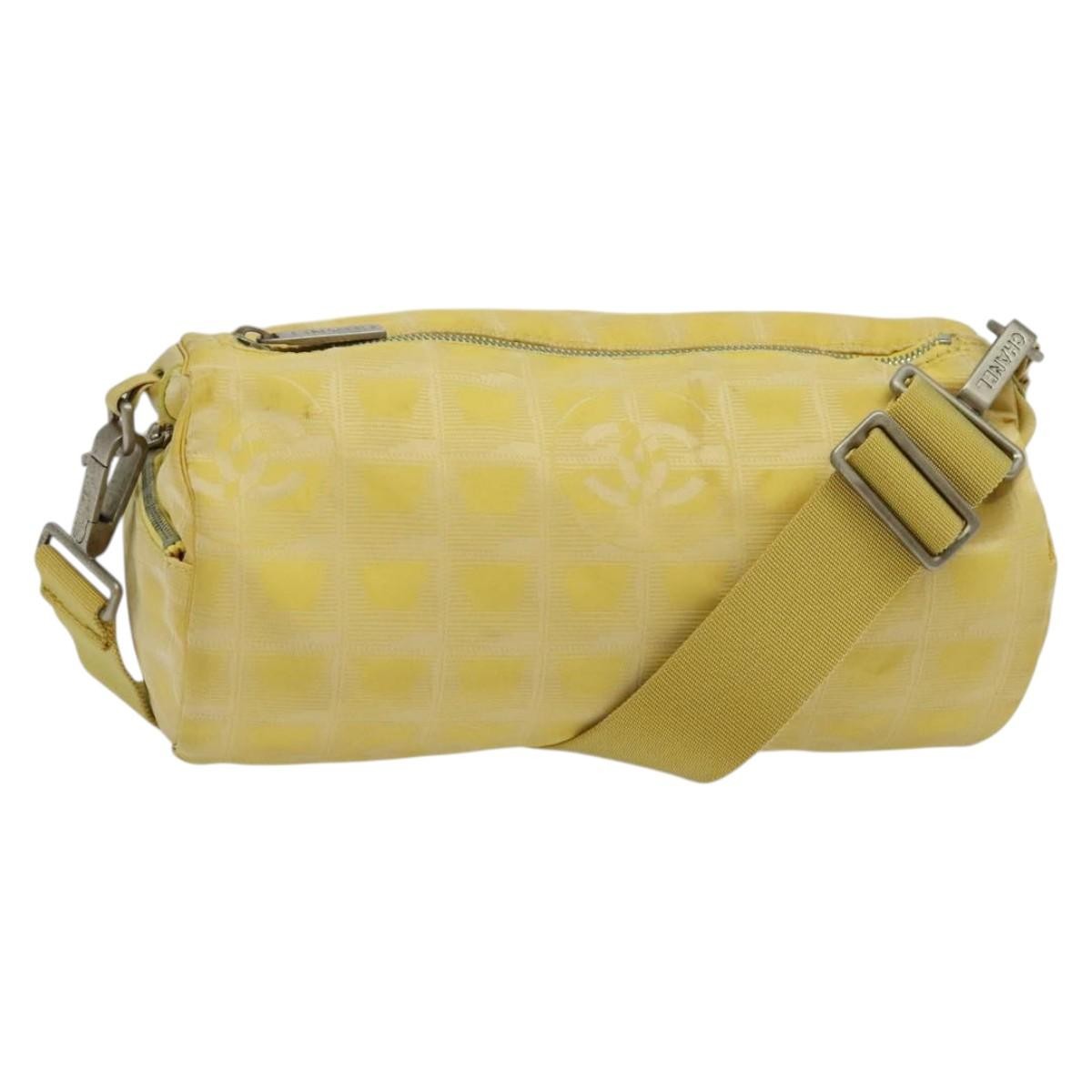 Chanel Travel Line Barrel Bag Nylon, YELLOW, NYLON, Travel bag