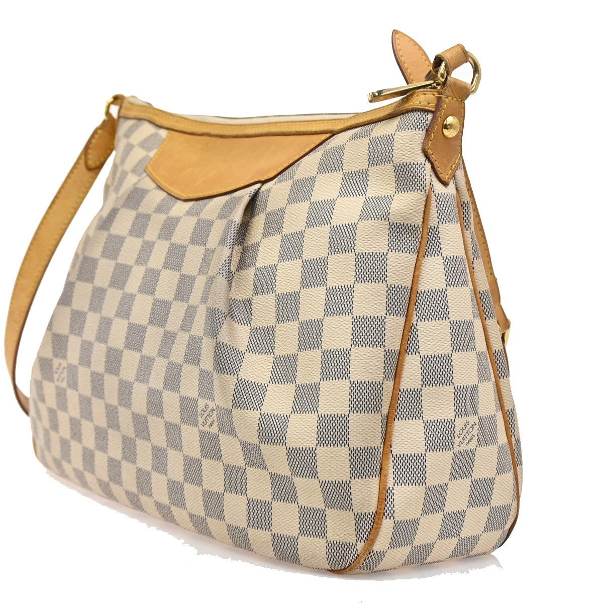 Louis Vuitton Siracusa Handbag Damier, WHITE, CANVAS, Shoulder bag