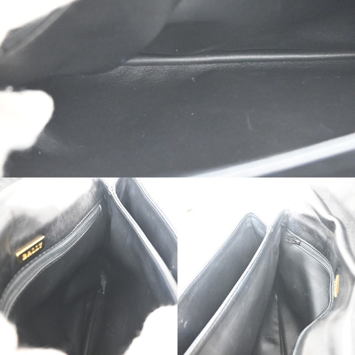 Bally Vintage Handbag Quilted Leather, BLACK, LEATHER, Handbag