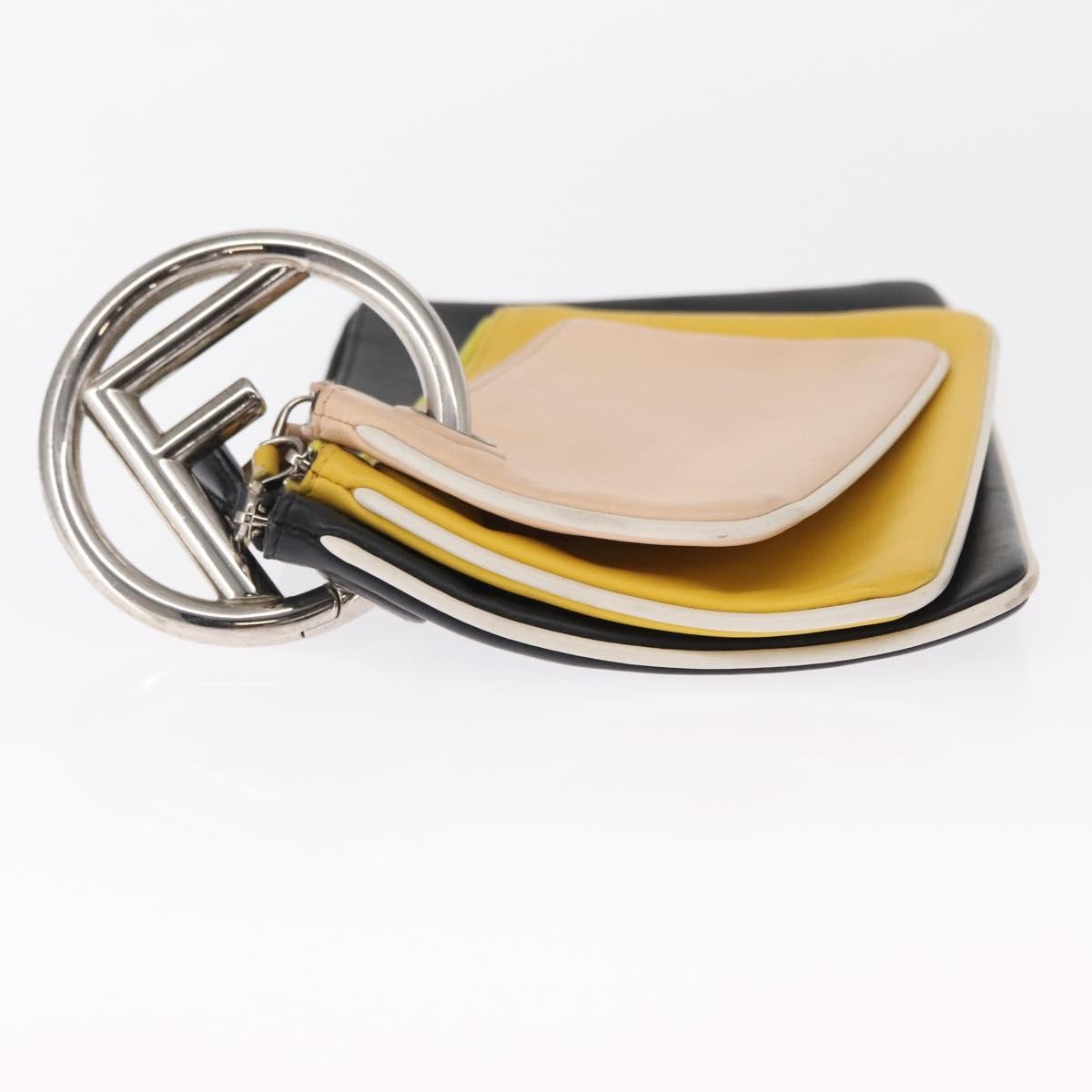 Fendi Triplette Pouch Set Calfskin, MULTICOLOUR, LEATHER, Clutche & pouche