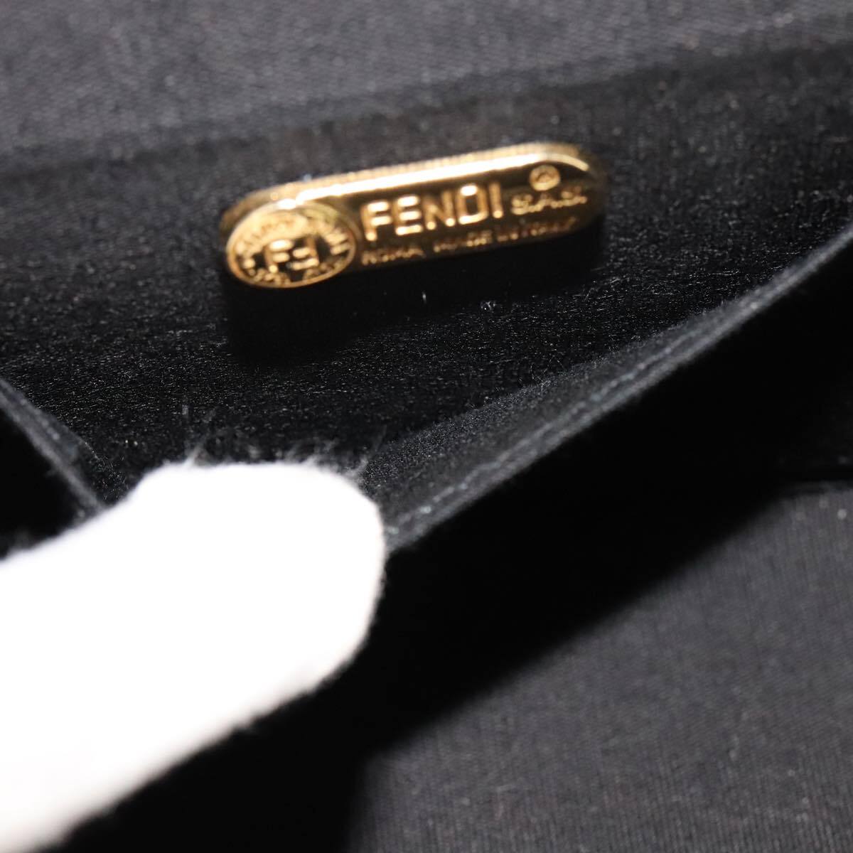 Fendi Vanity Clutch Leather, BROWN, LEATHER, Handbag