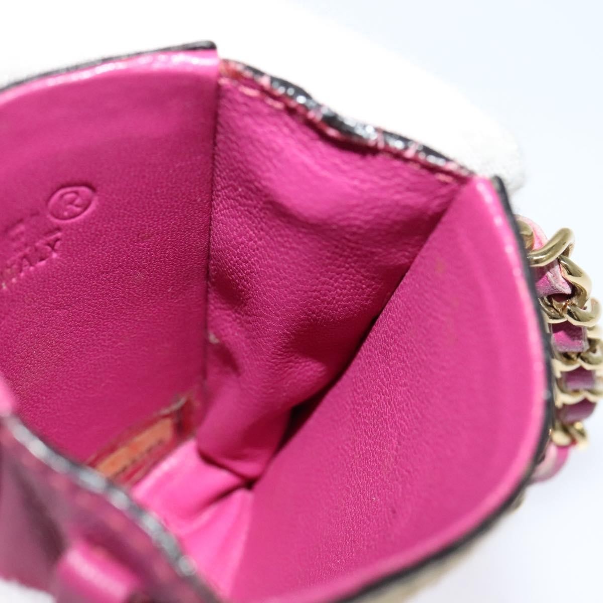 Chanel Vintage Card Case with Charm Quilted Lambskin, PINK, LEATHER, Card Holders