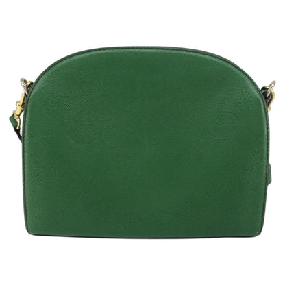 Celine Vintage Shoulder Bag Leather, GREEN, LEATHER, Shoulder bag