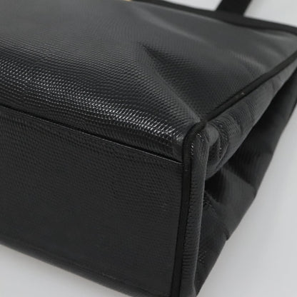 Salvatore Ferragamo Vintage Vara Bow Tote Lizard Embossed Leather, BLACK, LEATHER, Tote bag