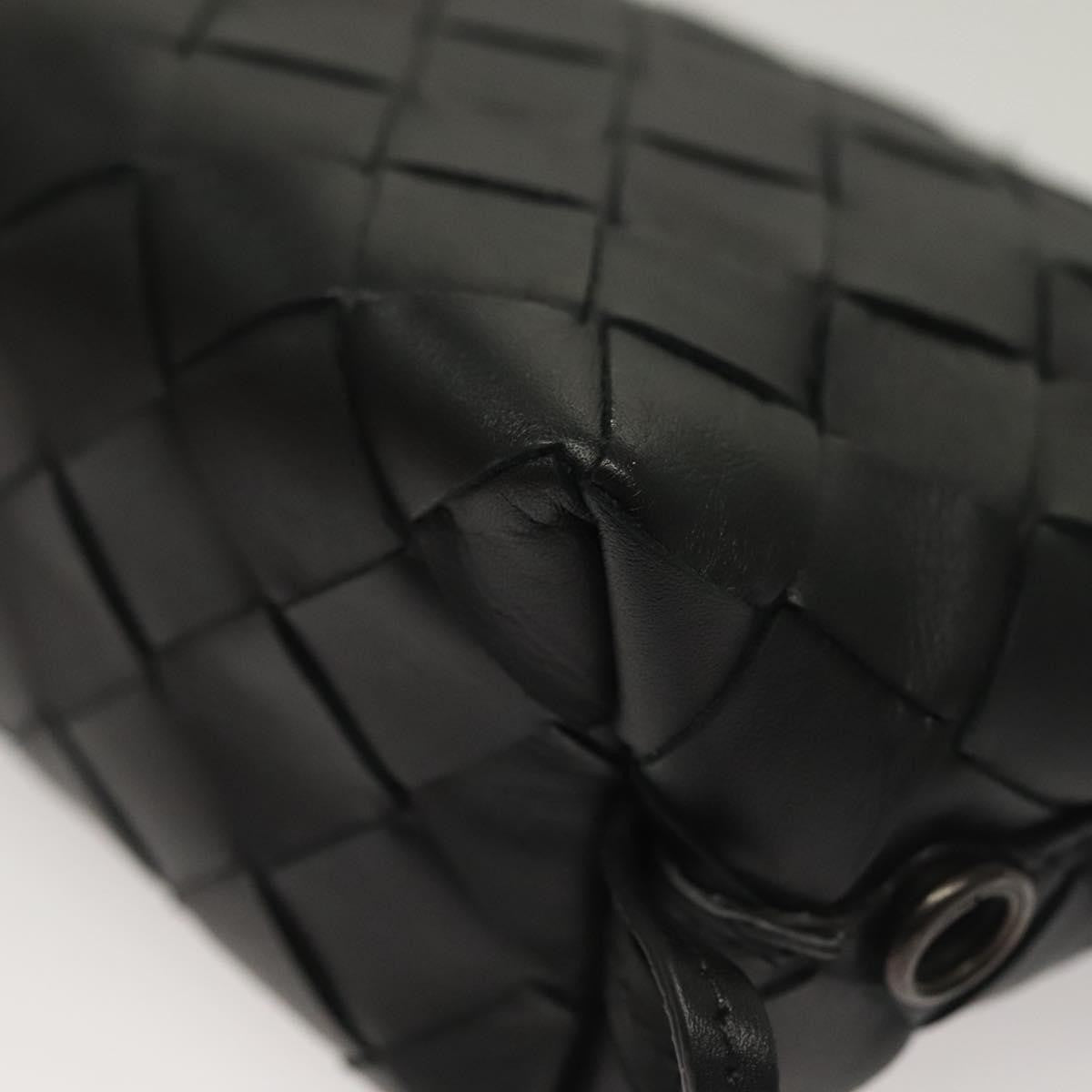 Bottega Veneta Loop Crossbody Bag Intrecciato Nappa, BLACK, LEATHER, Clutche & pouche