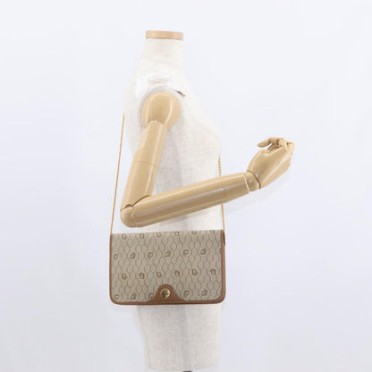 Christian Dior Vintage Honeycomb chain Canvas, BEIGE, CANVAS, Shoulder bag