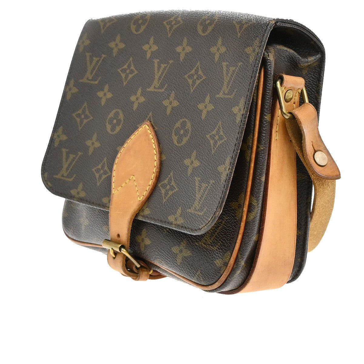Louis Vuitton Cartouchiere Handbag Monogram Canvas, BROWN, CANVAS, Shoulder bag