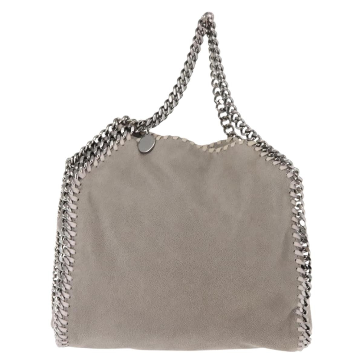 Stella McCartney Falabella Fold Over Crossbody Bag Shaggy Deer, GRAY, POLYESTER, Crossbody bag