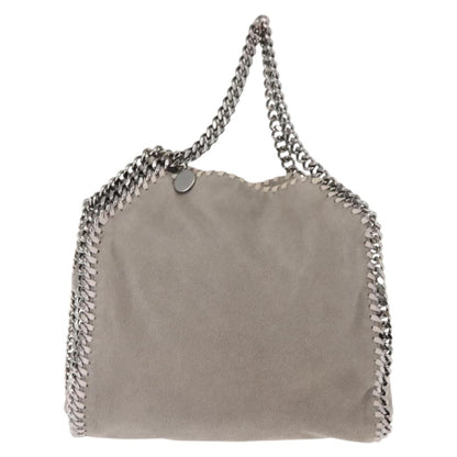 Stella McCartney Falabella Fold Over Crossbody Bag Shaggy Deer, GRAY, POLYESTER, Crossbody bag