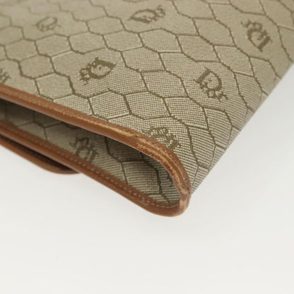 Christian Dior Vintage Honeycomb chain Canvas, BEIGE, CANVAS, Handbag