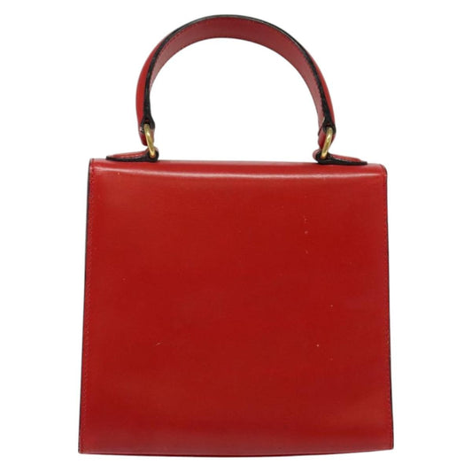 Celine Vintage Logo Top Handle Bag Leather, RED, LEATHER, Handbag