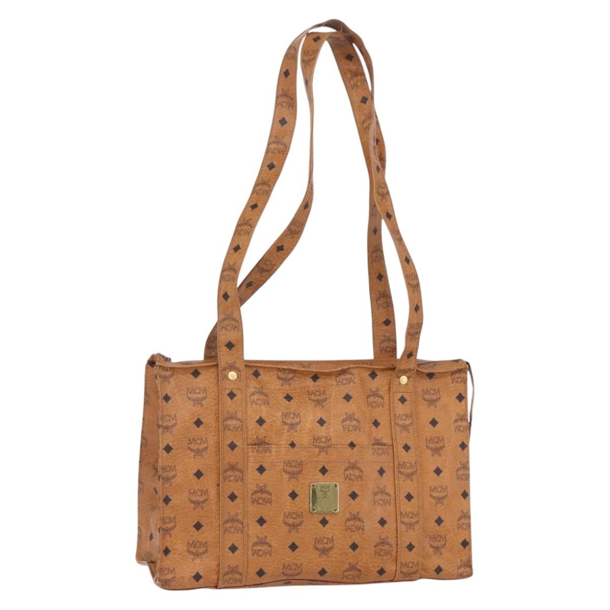 MCM Visetos Shoulder bag PVC, BROWN, CANVAS, Shoulder bag