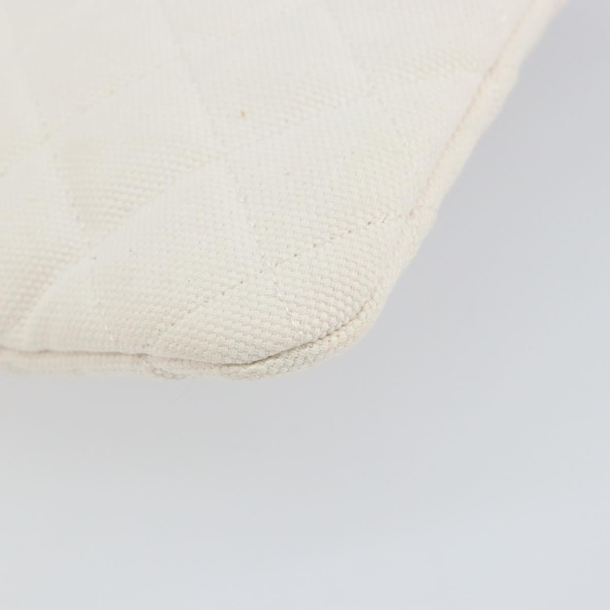 Chanel Coco Cuba Pouch Printed Quilted Canvas, WHITE, CANVAS, Clutche & pouche